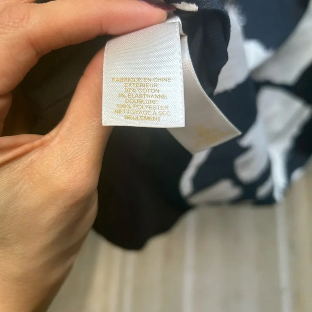 Kate Spade “Jane” Black and Cream Midi Dress